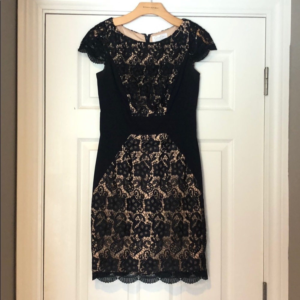 Jessica Simpson Navy Blue/Nude Lace Dress